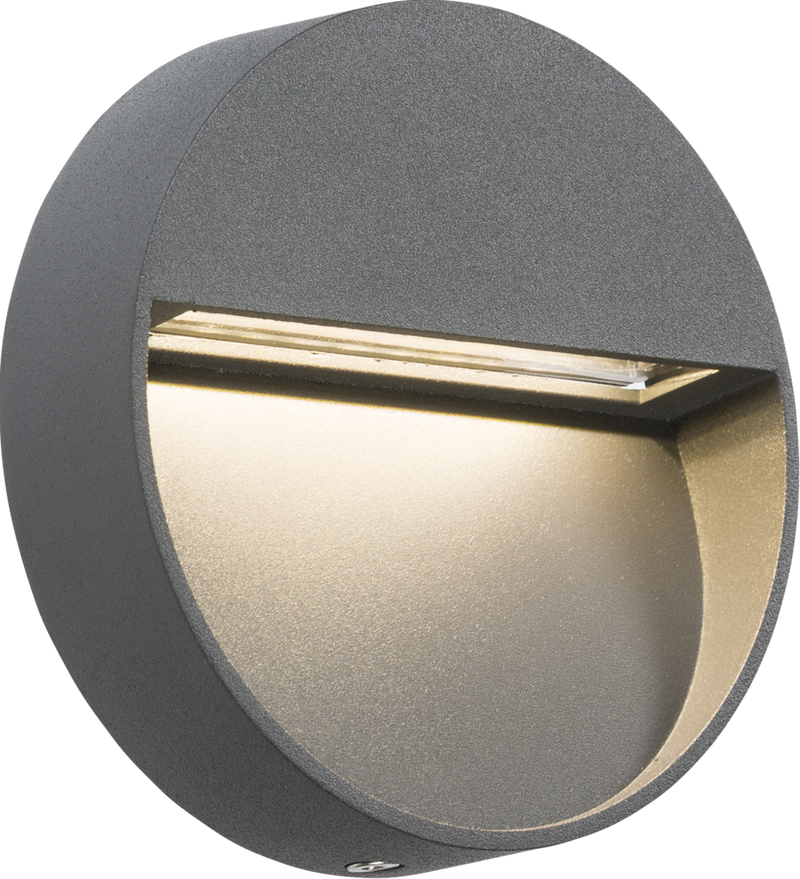 Knightsbridge IP44 2W LED Round Wall/Guide Light - Grey - LED Direct
