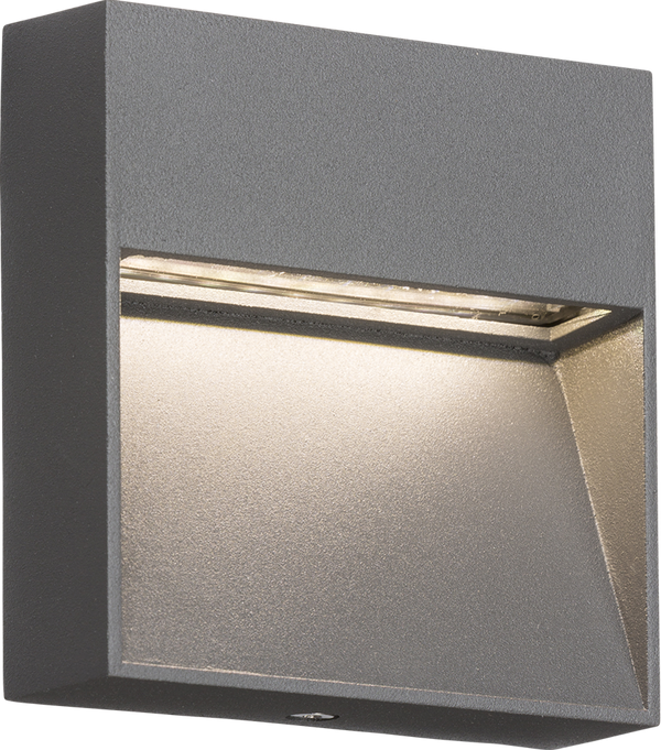 Knightsbridge IP44 2W LED Square Wall/Guide light - Grey - LED Direct