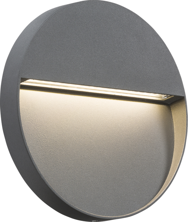 Knightsbridge IP44 4W LED Round Wall/Guide light - Grey - LED Direct