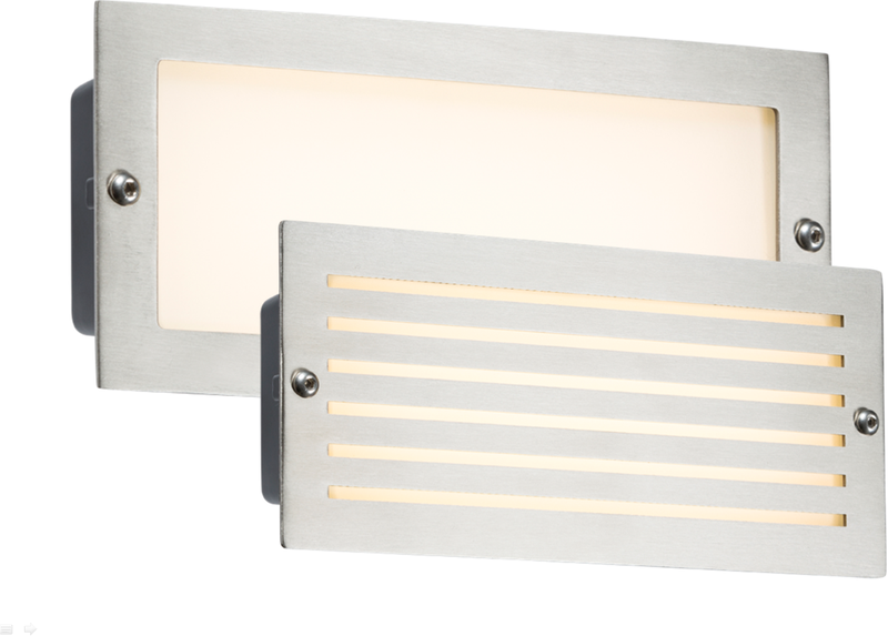 Knightsbridge IP54 5W White LED Recessed Brick Light - Brushed Steel Fascia - LED Direct