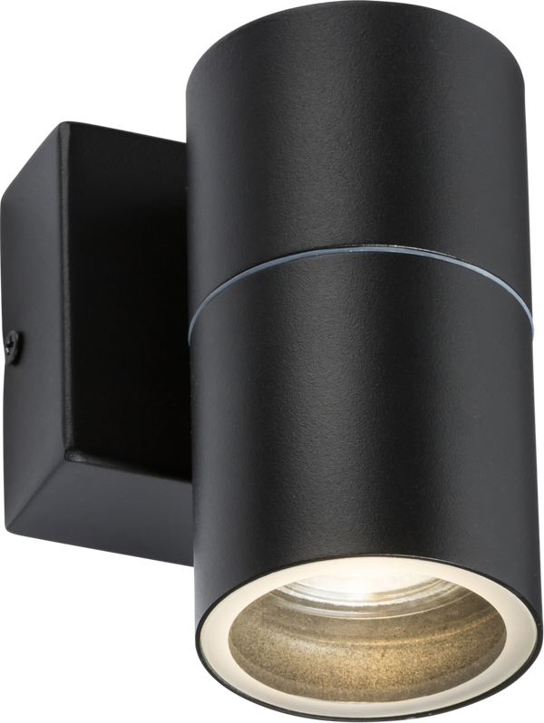 Knightsbridge IP54 GU10 Fixed Single Wall Light - Black - LED Direct