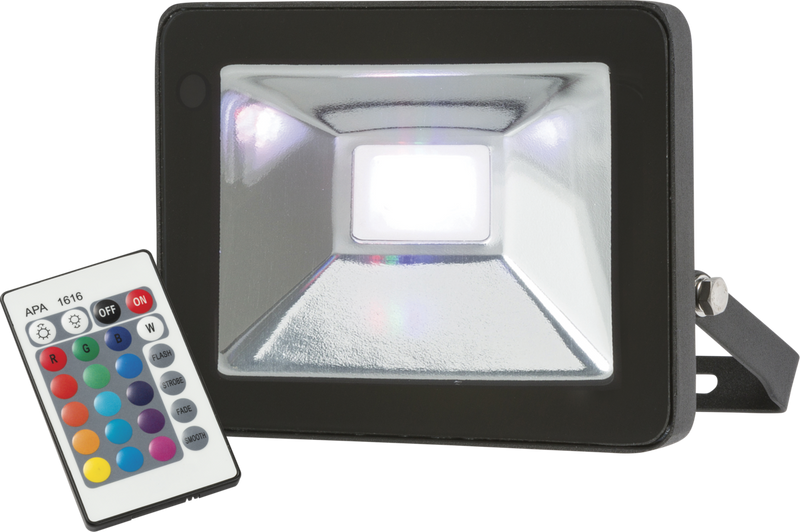Knightsbridge IP65 20W RGB LED Black Die-Cast Aluminium Floodlight - LED Direct