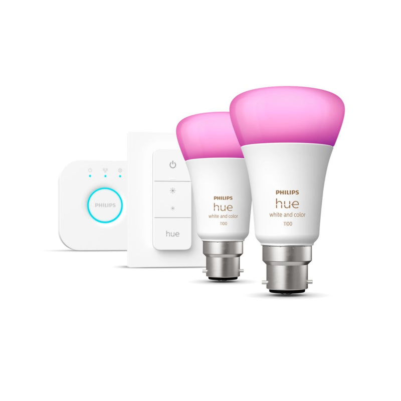 Philips Hue White and Colour Ambiance B22 starter kit - LED Direct