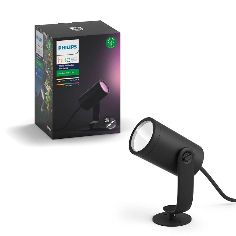 Philips Hue White and Colour Ambience Lily Outdoor Spot Light - LED Direct